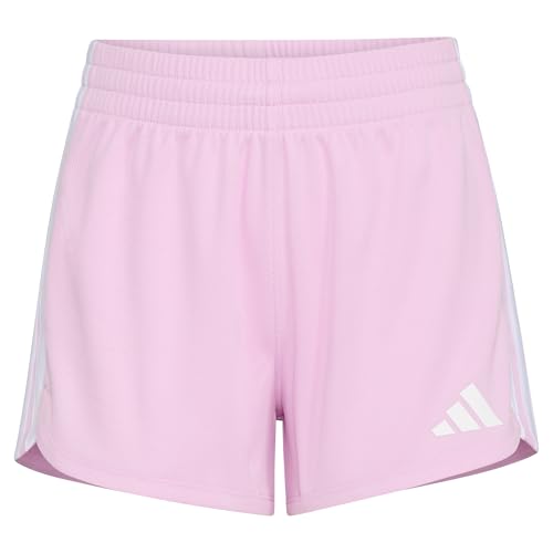 adidas Girls 3-Stripe Bold Mesh Pacer Shorts, Bliss Lilac, Medium