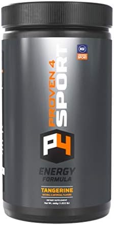 Proven4 Energy Formula for Men & Women. Preworkout with NO creatine or beta Alanine. NSF Certified w BCAA & Electrolytes. Tangerine 30 Servings