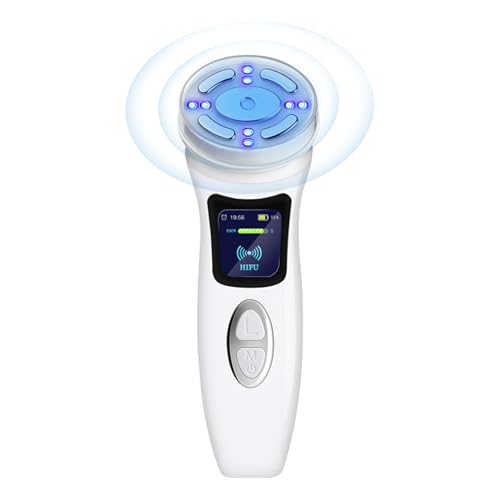 HIFU Máquina Facial Antiarrugas 4 en 1 Inalámbrico Masajeador Facial Ultrasónico Enfocado de Alta Intensidad RF EMS Reafirmante de Piel Rejuvenecimiento Antiaging Lifting Máquina de Belleza