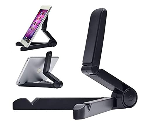 Image of pora's Portable Lazy Stand Mobile Holder with Goosneck Long Arm Clip | Foldable | 360 Degree Compatible for Universal Places As Office |Home |Kitchen | Bedroom (Base STAND-001)