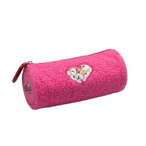 DIDDL - Plüsch-Federmäppchen Diddl 20 x 8 5 cm Federmäppchen in Rosa aus weichem Plüschmaterial Herzlogo auf der Vorderseite perfekt für Stifte Bleistifte Zubehör und Geschenk für Kinder