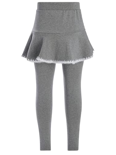 ACSUSS Toddlers Kids Girls Leggings with Ruffle Skirt Footless Uniform Pants Athletic Culottes Tutu Pantskirt4