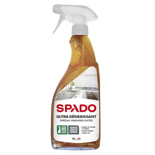 SPADO - Ultra dégraissant- Spécial graisses cuites - Formule gel - contact alimentaire, non corrosif - Toutes surfaces - Parfum zeste agrumes - 750 ML -...