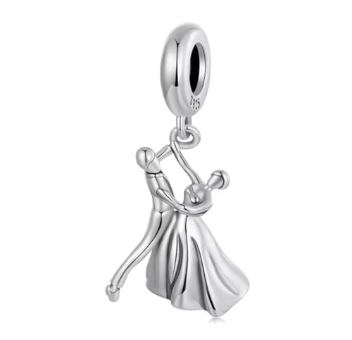 Charm de pareja de baile en plata de ley 925 compatible con pulsera Pandora