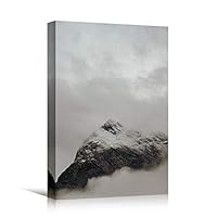 Canvas Wall Art Expressive Landscape Chic Dramatic Duotone Hallway Landscape Mountain Photography - 12x18 inches
