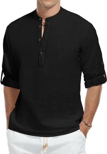 Image of Zombom Men's Kurta || Chinese Collar Long Sleeves || Straight Hip Length Kurtas || Short Kurta for Men || for Festival || Function || Occasion Wear Fancy Kurta for || Best Gifts for Men's