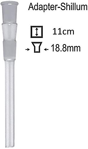 Budawi Chillum Glas-Schliff Adapter Länge von 10-24 cm passend für alle 18.8er Glas Bongs und Wasserpfeifen (11 cm) – Bild 3
