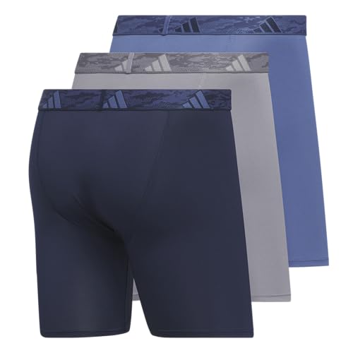 adidas Men's Microfiber Boxer Briefs (3-Pack) Performance Stretch Moisture-Wicking Underwear, Collegiate Navy/Grey/Crew Blue, XXL — view 6