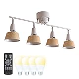 VENTOTA シーリングライト 4灯 調光調色 リモコン付き LED電球60Ｗ形付き 木目 シーリング スポットライト E26 6畳 8畳 おしゃれ 北欧 リビング 天井 ダイニング 照明 照明器具 和室 寝室 Aurora 4 NA st418629