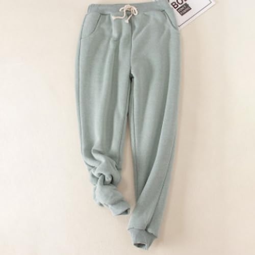 ZLBDYG Roupa íntima térmica masculina de algodão, calça esportiva feminina, caimento solto, forrado,