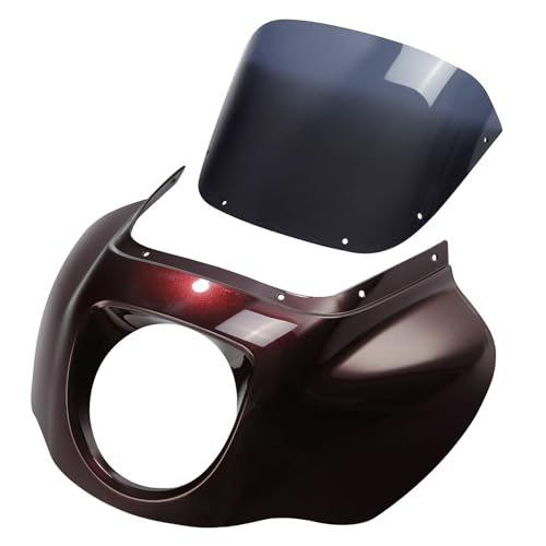 Image of Front Headlight Quarter Fairing Windshield Fit For Harley Softail Low Rider FXLR Street Bob FXBB 2018-2020 Low Rider S FXLRS 2020-2025 Softail Standard FXST 2020-2024 Twisted Cherry