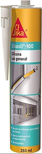 Sika 418453 Masilla silicona para sellado de juntas, Sikasil 100, Transparente, 280 ml