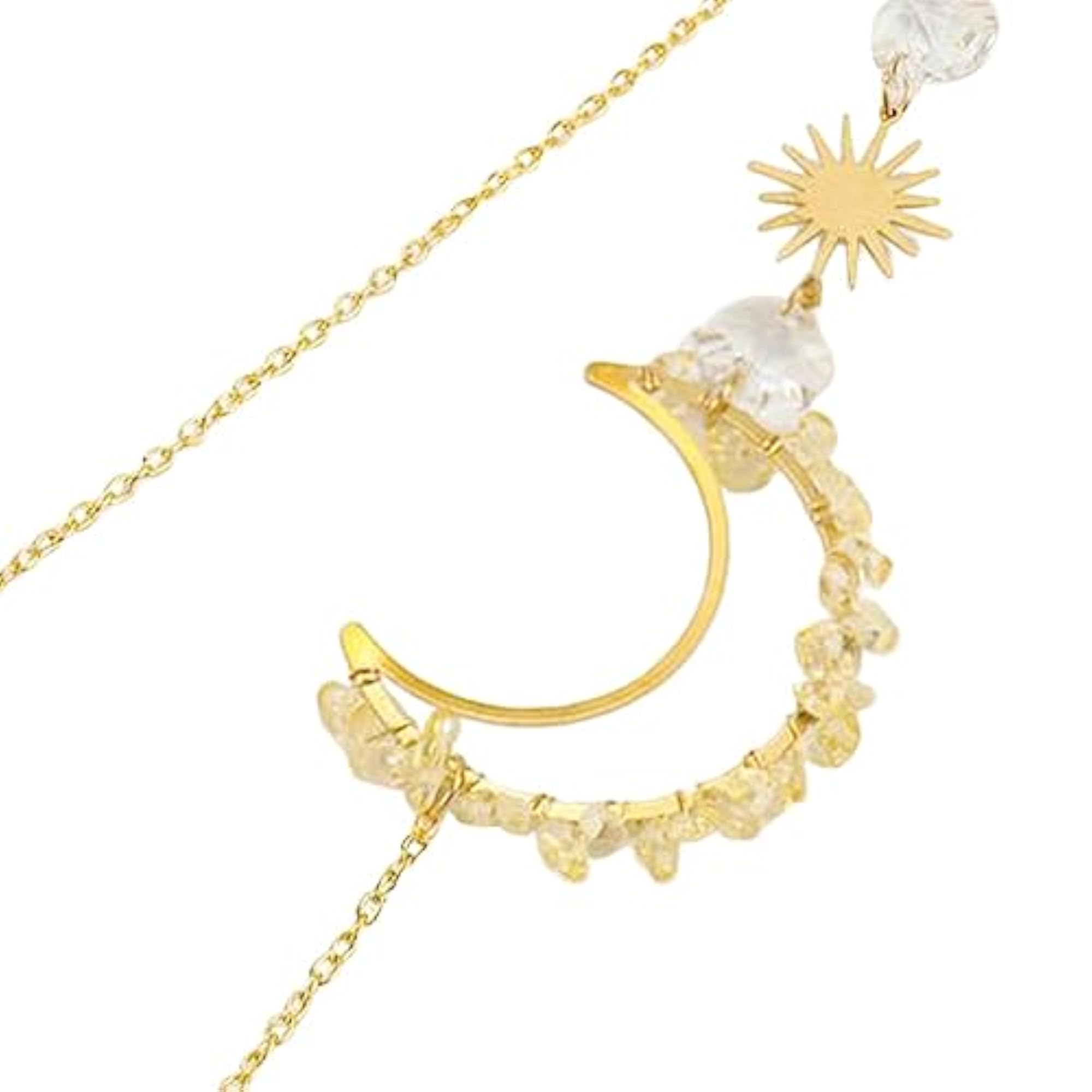 Moon Aesthetic Rainbow Effect Pendant, Yellow