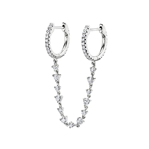 Boucles d'oreilles studs en argent 925 et zircone blanche, cadeau idéal pour femme