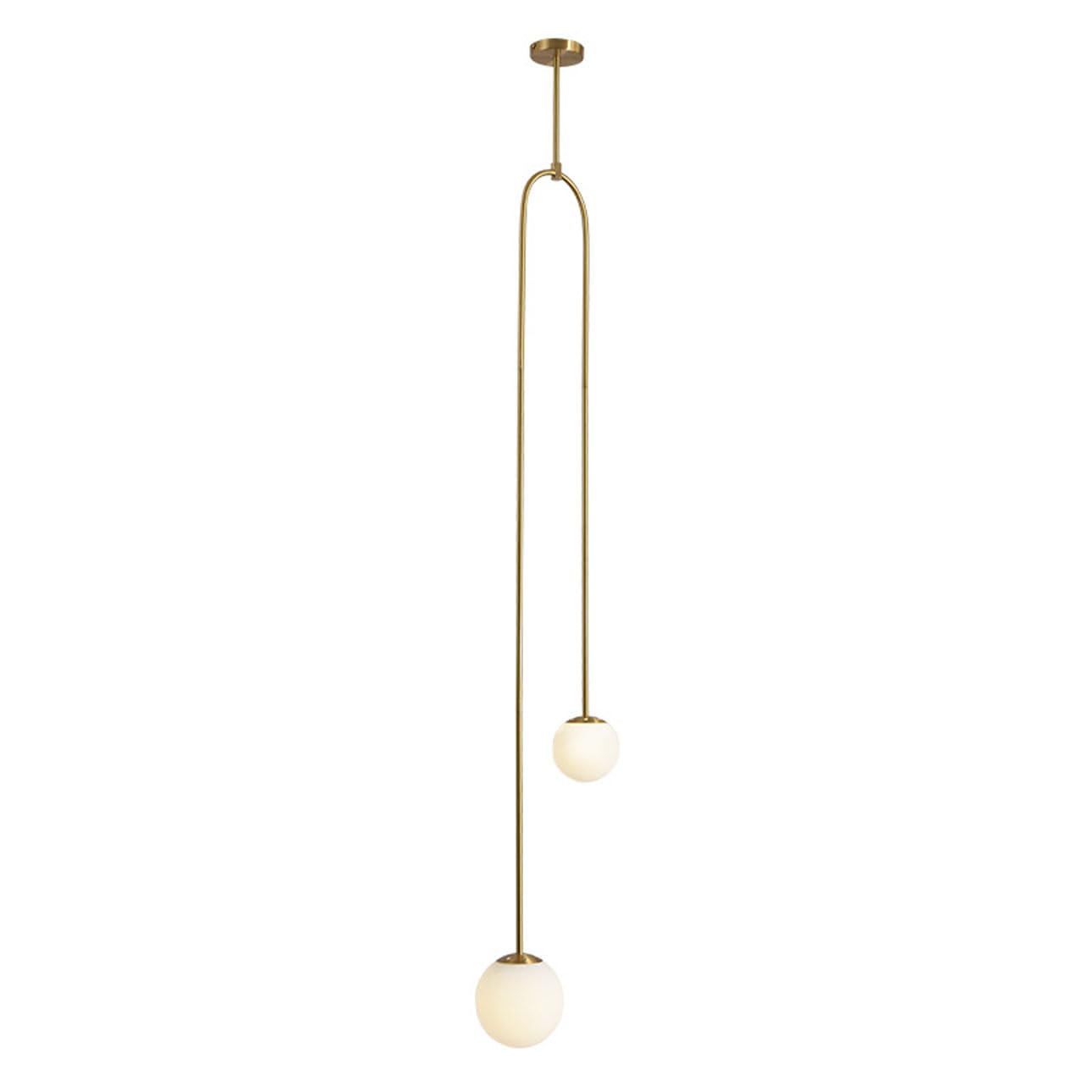Mini éclairage pendentif en or industriel et verre chic - 8