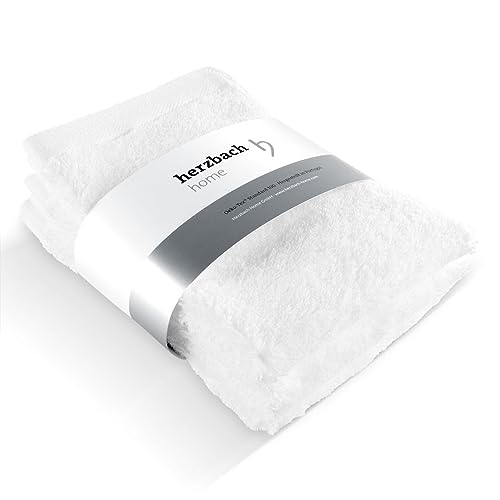 herzbach home Gästehandtuch 3er Set 30 x 50 cm (Weiß) – Hochwertige,...