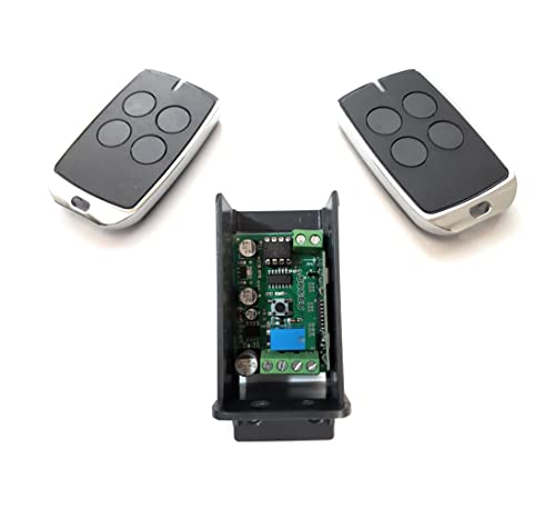 Radio Receptor RX17 Universal con 2 mandos de Garaje Rolling Code 433,92Mhz, para Motores de Puertas de Garaje o Control Remoto de Dispositivos.