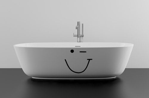 AnOL (80x58 cm) Vinyl Fridge Decal Wink Smiley Face/Cute Happy Smile Toilet Art Decor Sticker/Surfing Board Removable DIY Mural + Free Random Decal Gift