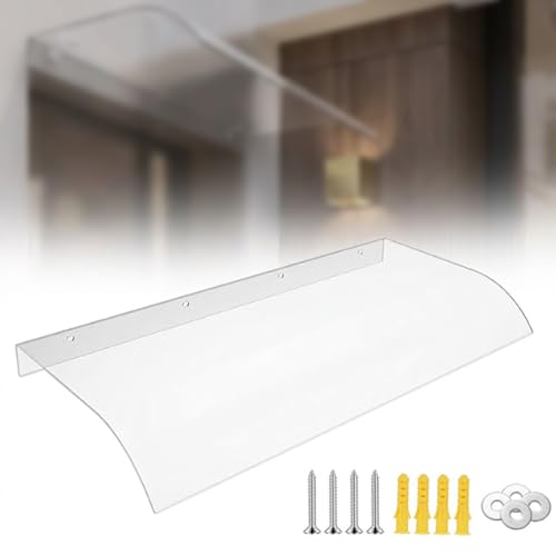 Marquesina Puerta Exterior de Policarbonato Transparente, Tejadillo Proteccion Lluvia, Techos para Terrazas Exteriores, Toldos Exterior Terraza, Vierteaguas Puerta Exterior Cubre Tendederos