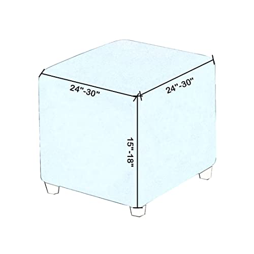 Lexfort Velvet Ottoman Covers Slipcover Square Footstool Protector Covers Storage Stool Ottoman Covers Stretch With Elastic Bottom Medium Coffee #TOP1