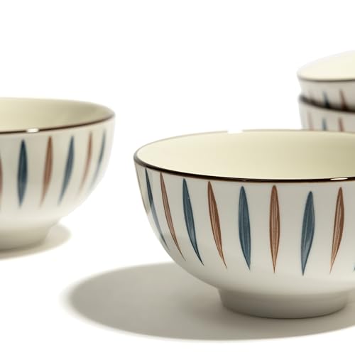 Image of Beyond Homes Set of 4 Soup Bowl with Spoon | Ceramic Microwave & Dishwasher Safe Bowls for Serving Soup, Curry, Custard, & Dessert | Bowl Set for Gifting & Daily Use (Teardrop)