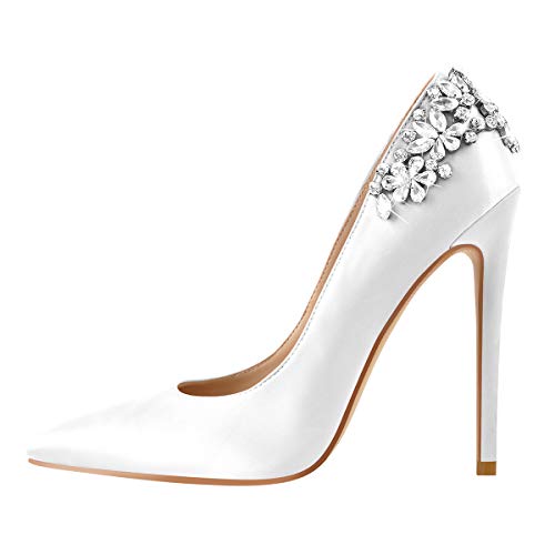 Flower Rhinestone Pointed Toe Stiletto Pumps