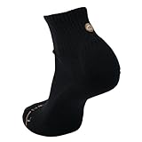 SHEZZA Socks - Anti-Blister Cushioned Heel Padded Sock - For Breaking in Boots, Dress Shoes, Sneakers - Breathable, Moisture Wicking Black Large Quarter Length - As Seen on TikTok