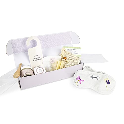 Pampering Spa Gift Set, Relaxing Spa Kit, Gift Box for Women, Including 6 pc: Soap, Eye Mask, Shower Steamer, Clay Mask, Soap Saver, Hang Door, Gift for Women, Mom, Friend, Yourself by Lizush. Pampering Spa Gift Set, Relaxing Spa Kit, Gift Box for Women, Including 6 pc: Soap, Eye Mask, Shower Steamer, Clay Mask, Soap Saver, Hang Door, Gift for Women, Mom, Friend, Yourself by Lizush.