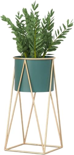 Riazdiw 植木鉢 大型 屋内 部屋 金属製 フラワースタンド 屋内 モダン 植物スタンド (S:22*22*47CM,ブルー)