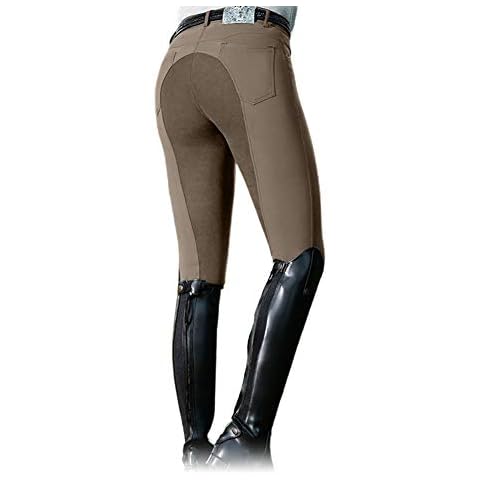 Frolada Riding Pants Equestrian Long Racing Skinny Trousers Women Fashion High Waist Elastic Equestrian Pants Horse 3XL Khaki Cover