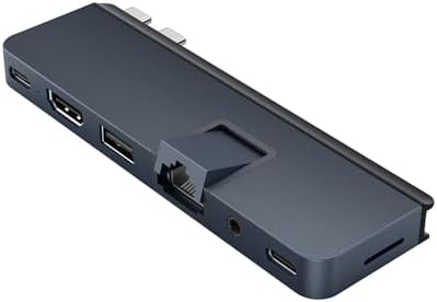 Hyper Drive Duo PRO 7in2 USB C Hub Multiport Adapter, MacBook/iPad/PC/Chromebook, HDMI USB C Hub 4K 60Hz HDR Support, Gigabit Ethernet, USB4/Thunderbolt 4, USB C Adapter 10Gbps/USB-A 10Gbps, MicroSD