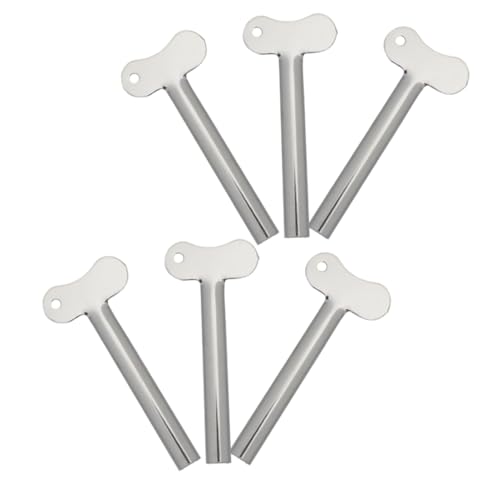 SOESFOUFU Toothpaste Dispenser 6pcs Tube Squeezers Metal Tube Pressers Mini Hole for Hanging Easy to Operate Long-Lasting