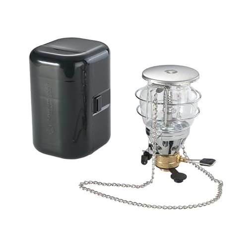 CAMPINGMOON Mini Gas Camping Lantern with Hanging Chain & Hard Case – 80W Equivalent Brightness, Adjustable Dial, Outdoor Portable Butane Lamp for Hiking, Backpacking, Emergency, Tent Lighting T-4