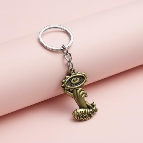 Image of M Men Style Metal Hand Symbol Keychain for Car & Bike Keys | Decorative Round Emblem Key Ring | Durable Metal Key Holder for Men & Women