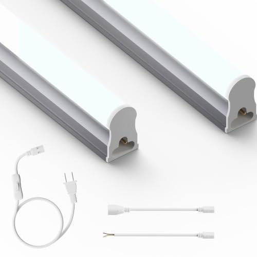 Veriligt 4FT LED Shop Lights 2 Pack 2000LM 6500K T5 Light Fixture 20W