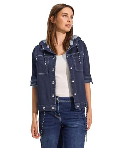 CECIL Damen B212240 Jeans-Blouson, Dark Blue wash, M