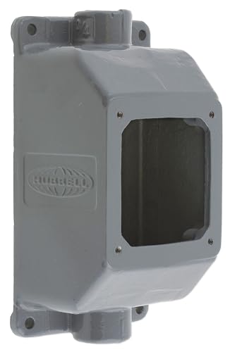 Hubbell Wiring Systems FT302W Twist-Lock Safety-Shroud Cast Aluminum, Feed Thru Back Box, 1