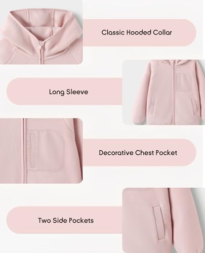 Balabala Girls Winter Jacket Toddler Fleece Jacket Kids Full Zip Hoodie Boys Jacket Warm Cozy Outwear Coat with Pockets3