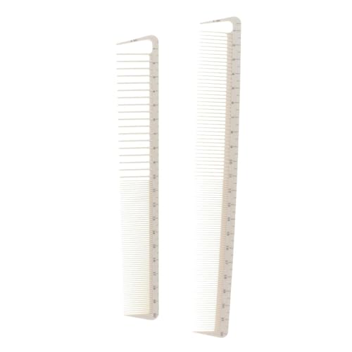 Wpppan - 2pcs White Professional Hair Cutting Combs Set,Simple Salon Hair Styling Measure Comb,Beautiful Anti Hairdressing Barber Combs,Styling Tools and Appliances 10.87 x 3.74 x 0.28 inches
