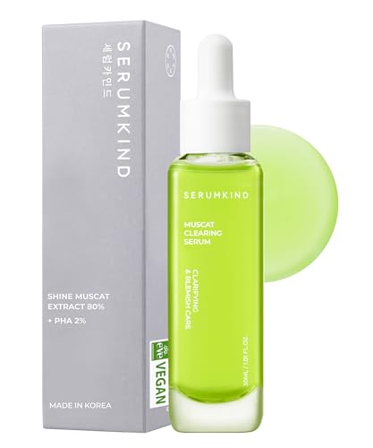 SERUMKIND Muscat Discoloration Correcting facial serum - 1fl oz - Blemishes & blackhead remover - Vegan Not Tested on Animals - Korean Skin Care - PHA Redness Relief and Exfoliating
