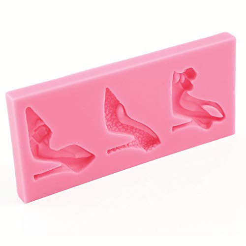HengKe 2 peças de sapatos de salto alto molde de silicone para doces para gelatina faça você mesmo,