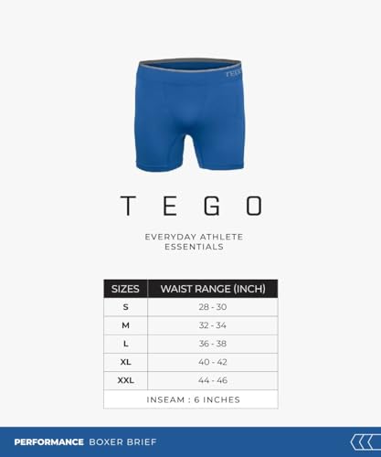 Image of TEGO Core Men's Performance Boxer Brief | Seamless Anti-Chafe Underwear | Soft Compression | 6 inch Inseam | Lightweight & Odour-Control | Designed for Running and Lifting