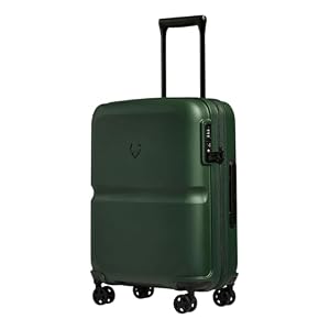 ANTLER - Single Stripe Hard Shell Cabin Suitcase, 55x40x20cm 39L, Lightweight, 4 Spinner Wheels - Adjustable Handle, Carry On Luggage Approved by easyjet, Ryanair & British Airways, TSA Lock - Green
