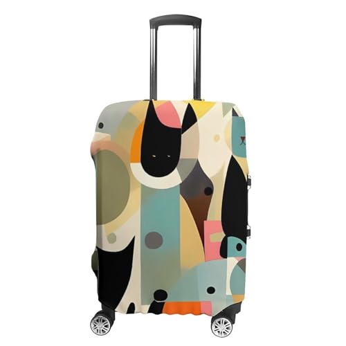 Carry on Luggage Cover Modern Art Cat Suitcase Covers for Luggages Tsa Approved Travel Luggage Sleeve Protector Elastic Suitcase Protector Anti-Scratch Washable Fits 19-30 Inch Case -S