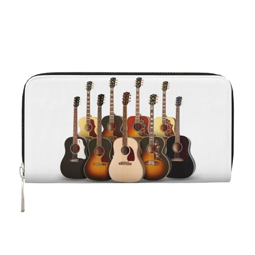 Portefeuille long en cuir imprimé guitare idéal pour musiciens