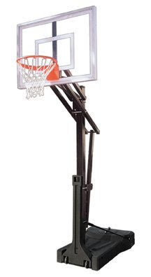 OmniSlam Turbo Steel-Glass-HDPE Portable Basketball System Black