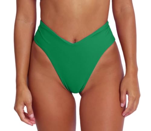 Image of geluboao Women's Bikini Bottom Sexy V Cut High Cut Swimsuit High Waisted Bathing Suit Bottoms