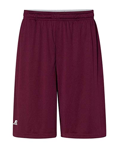 Short Russell Athletic bordeaux 3XL avec poches Dri-Power
