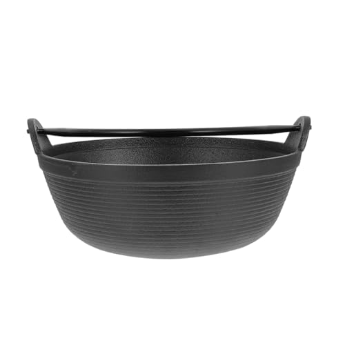Shallow Casserole Dish with Lid,Cast Iron Saucepan,Outdoor Cast Iron Cauldron Pot Dutch Oven for Camping and Picnics Versatile Cooking Pot for Soups