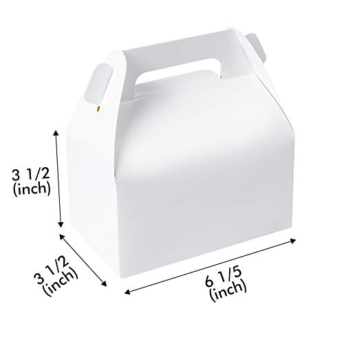 One More 25-Pack Gable White Candy Treat Boxes,Small Goodie Gift Boxes For Wedding And Birthday Party Favors Box 6.2 X 3.5 X 3.5 Inch #TOP1